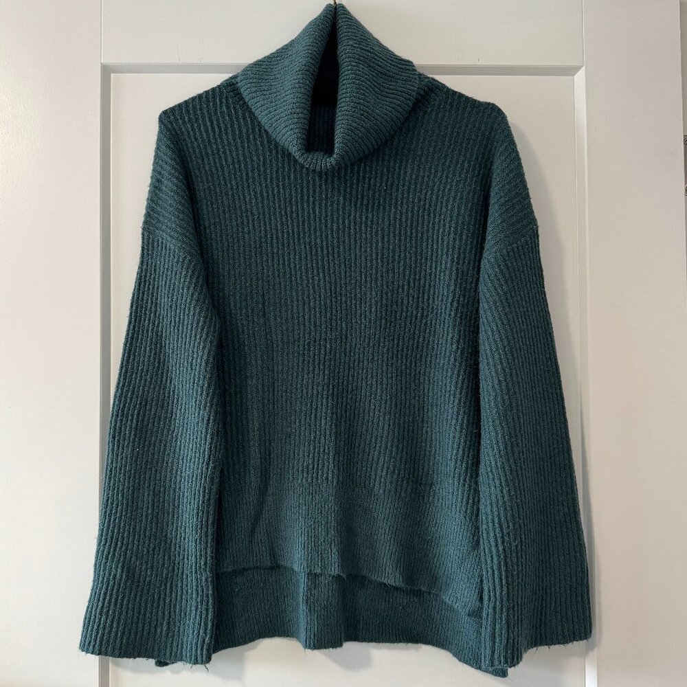 Monk & Lou (Plenty) yak-blend forest green turtleneck sweater - sz XS-S